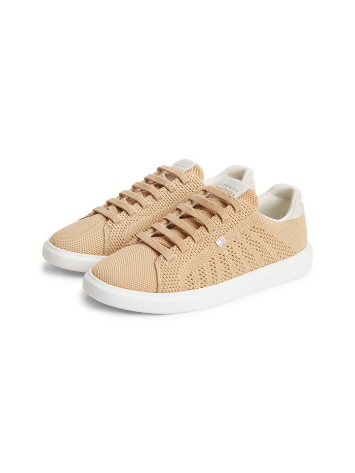 Tommy Hilfiger TH ICON LIGHT KNIT SNEAKER Sneaker Freizeitschuh, Halbschuh, Schnürschuh in sommerlicher Strick-Optik (beige)