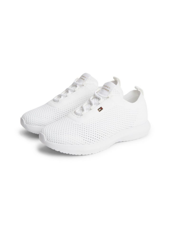 Tommy Hilfiger TH KNIT RUNNER Keilsneaker Freizeitschuh, Halbschuh, Schnürschuh mit Logoflaggen-Element