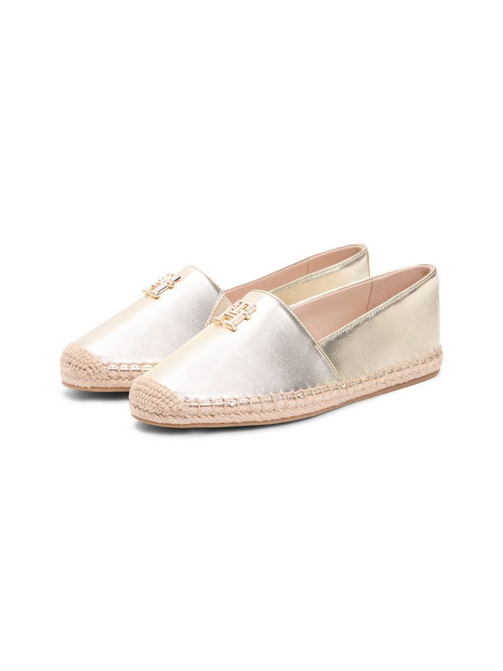 Tommy Hilfiger TH LOGO GOLD ESPADRILLE Espadrille Sommerschuh, Schlupfschuh mit edlem TH-Schmuckelement