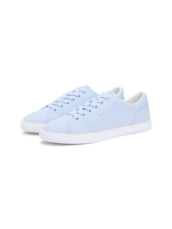 Tommy Hilfiger TH LOW PROFILE VULC CANVAS Plateausneaker Halbschuh, Schnürer, Freizeitschuh mit gepolstertem Schaftrand (blau)