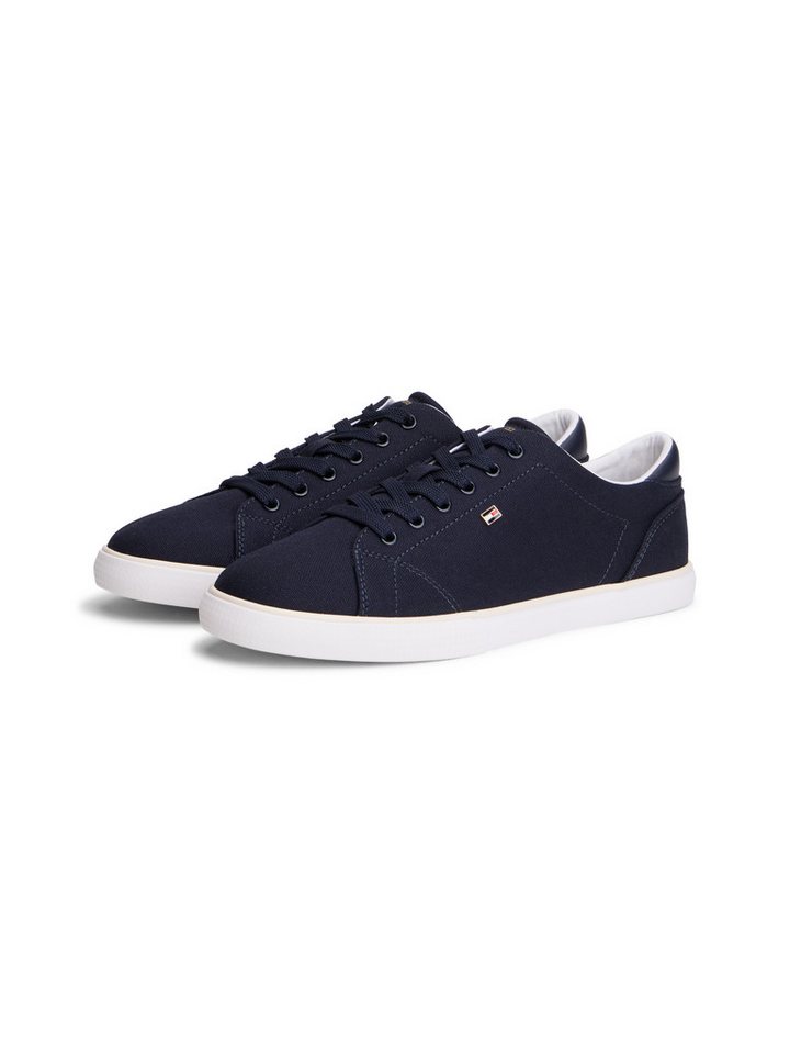 Tommy Hilfiger TH LOW PROFILE VULC CANVAS Plateausneaker Halbschuh, Schnürer, Freizeitschuh mit gepolstertem Schaftrand (blau)