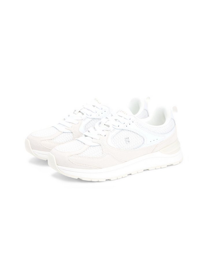 Tommy Hilfiger TH MIX MATERIAL RUNNER Plateausneaker Freizeitschuh, Schnürer, Plateausneaker mit Logoemblem