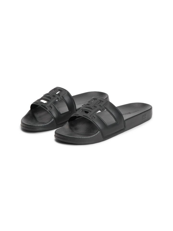 Tommy Hilfiger TH MONOGRAM POOL SLIDE Pantolette Sommerschuh, Schlüpfschuh mit großem TH in der Bandage