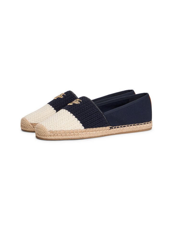 Tommy Hilfiger TH SCRIPT CROCHET ESPADRILLE Espadrille Schlupfschuh, Sommerschuh, mit TH-Schmuckelement, schmale Form