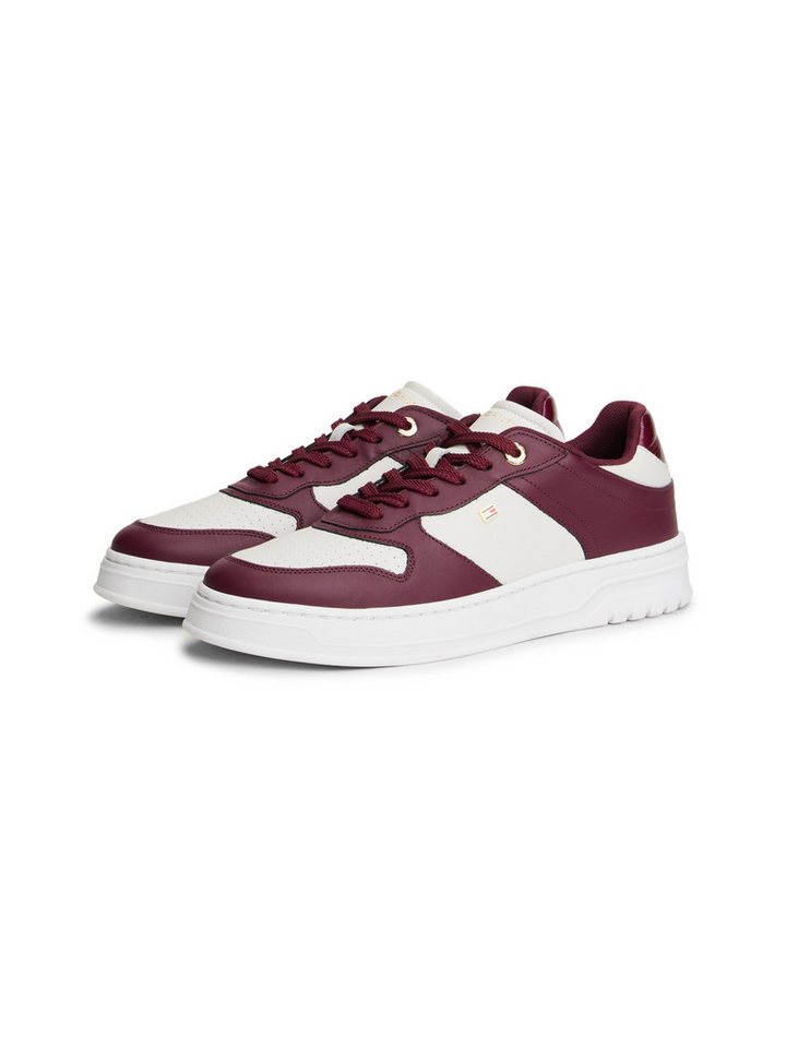 Tommy Hilfiger TH SPORTY CUPSOLE LEATHER Plateausneaker, Freizeitschuh, Halbschuh, Schnürschuh mit seitlichem Logo