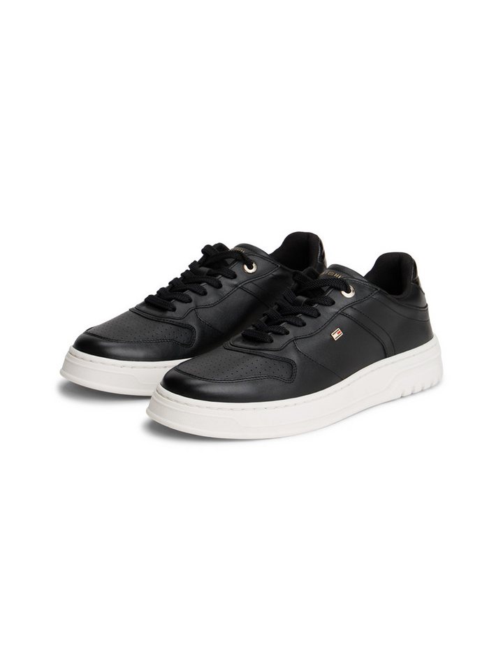 Tommy Hilfiger TH SPORTY CUPSOLE LEATHER Plateausneaker, Freizeitschuh, Halbschuh, Schnürschuh mit seitlichem Logo