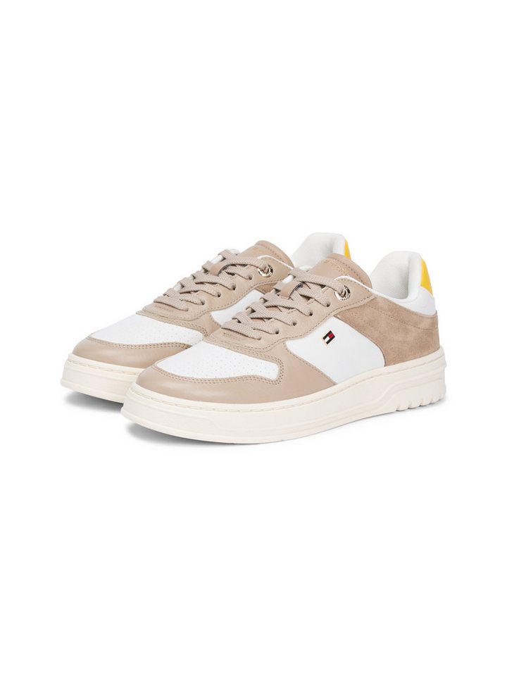 Tommy Hilfiger TH SPORTY CUPSOLE TUMBLED LTR Plateausneaker, Freizeitschuh, Halbschuh, Schnürschuh mit Kontrastbesätzen