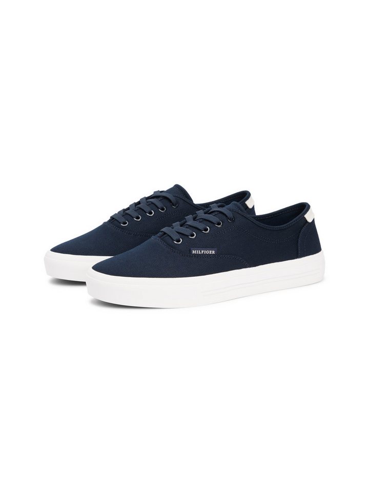 Tommy Hilfiger TH VULC CUP CVS Sneaker Freizeitschuh, Halbschuh, Schnürschuh mit Kontrastbesatz an der Ferse