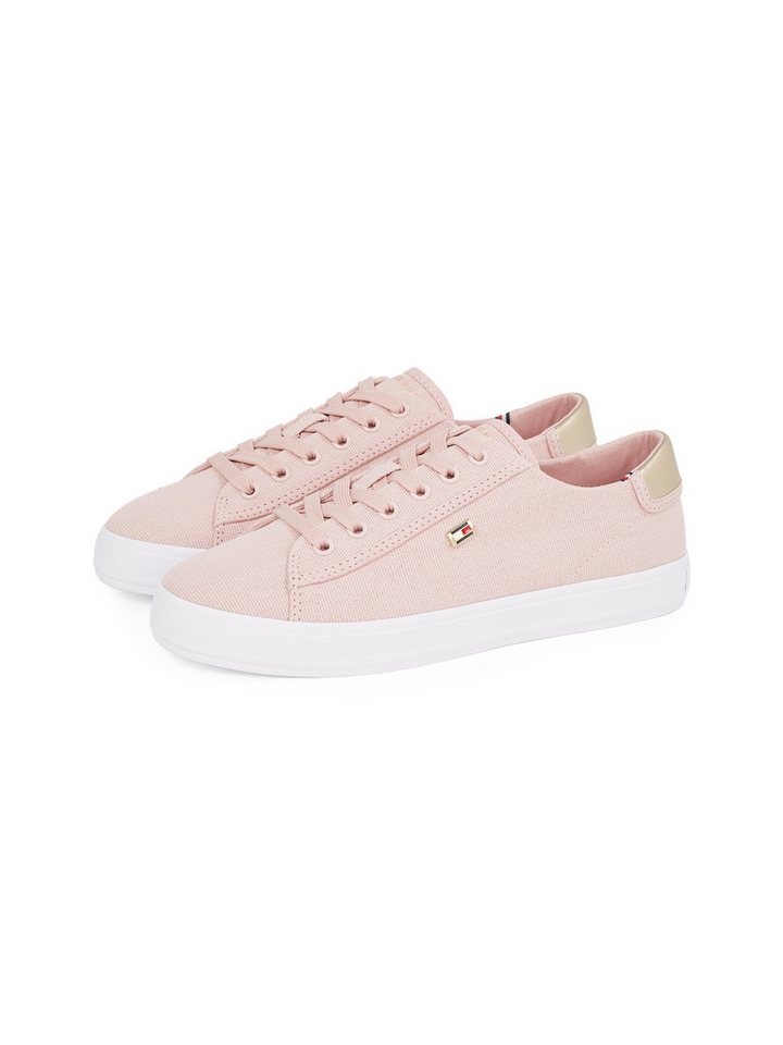Tommy Hilfiger VULC CANVAS LACE UP SNEAKER Plateausneaker, Freizeitschuh, Halbschuh, Schnürschuh, in schmaler Form (rosa)