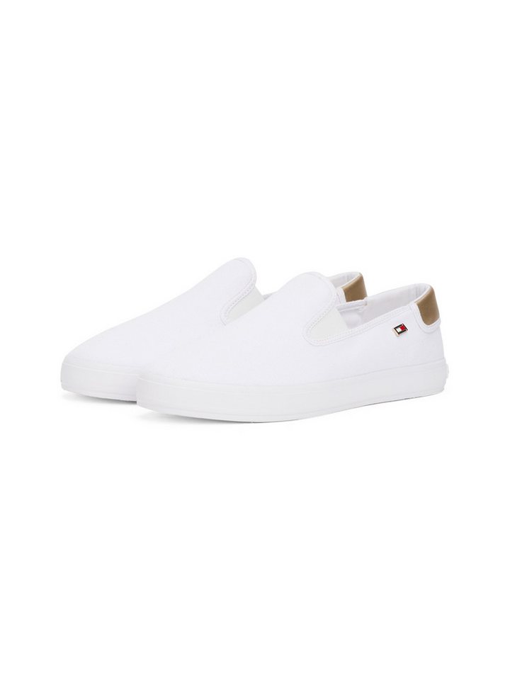 Tommy Hilfiger VULC CANVAS SLIP-ON SNEAKER Slip-On Sneaker, Plateau, Freizeitschuh, Halbschuh mit Kontrastbesatz, schmale Form