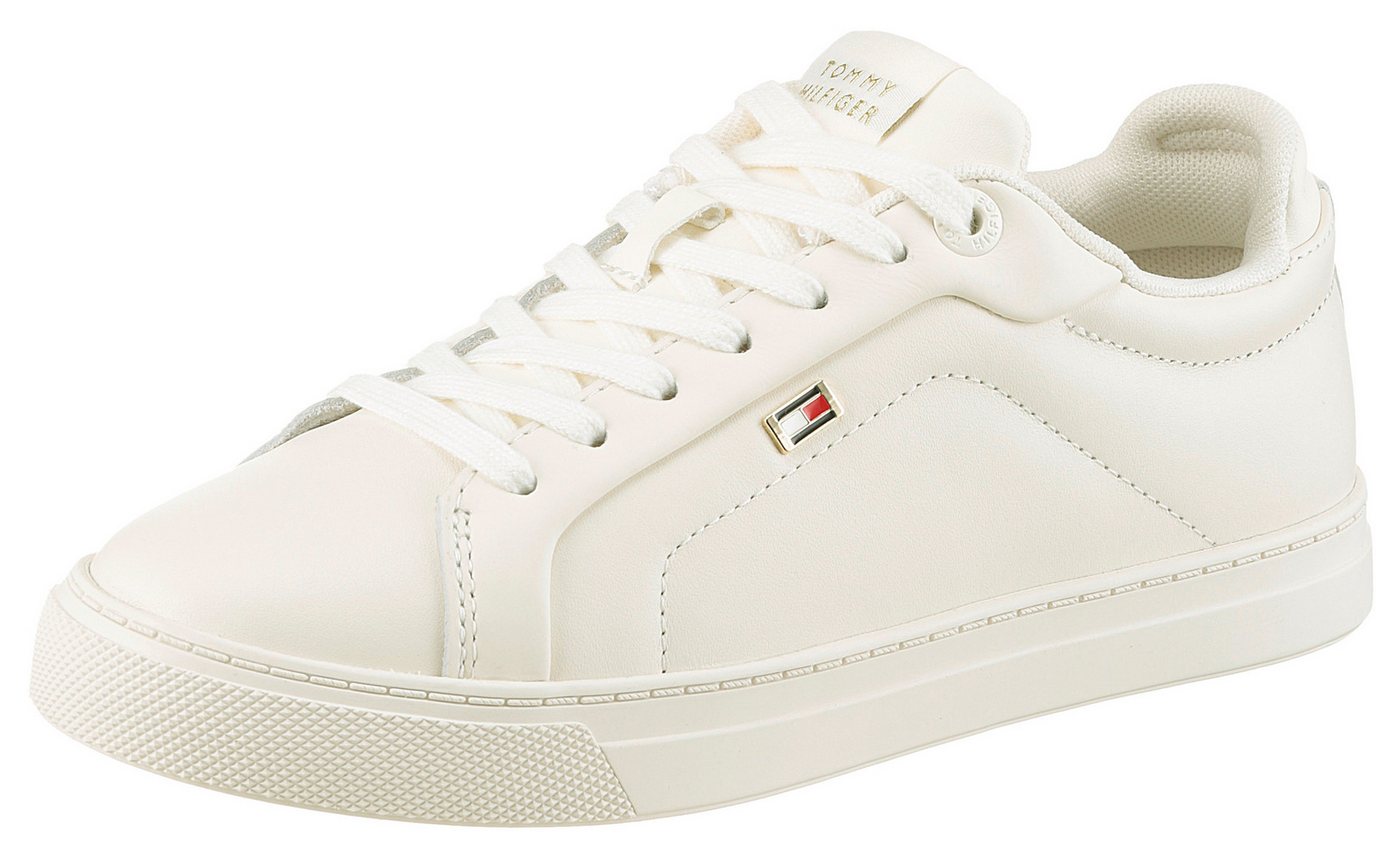 Tommy Hilfiger WOMENS ICON COURT SNEAKER FLAG Plateausneaker, Freizeitschuh, Schnürschuh, Halbschuh mit gepolstertem Schaftrand
