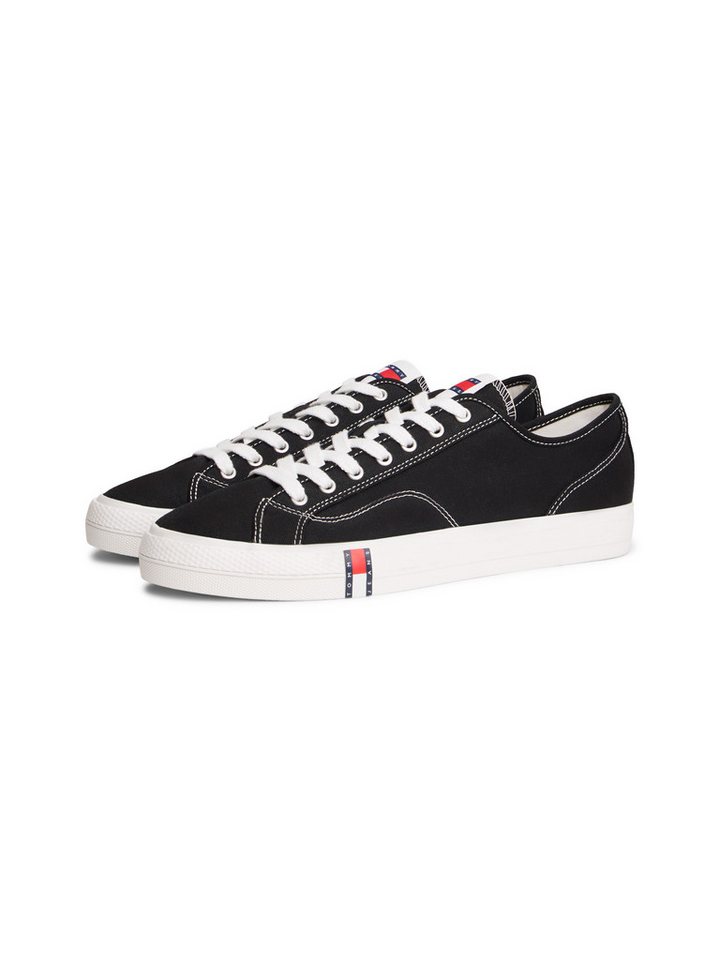 Tommy Jeans ARCHIVE VULC Y2K Sneaker Freizeitschuh, Halbschuh, Schnürschuh mit Logoflagge im Plateau (schwarz)