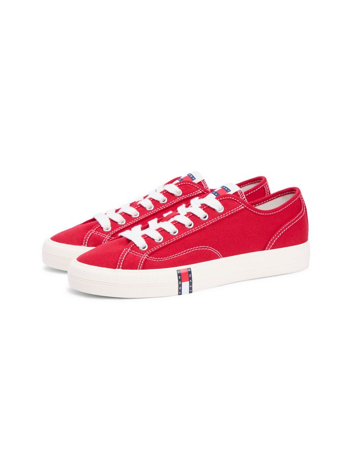 Tommy Jeans ARCHIVE Y2K Plateausneaker Freizeitschuh, Halbschuh, Schnürer im Retro-Look mit Label im Plateau (rot)