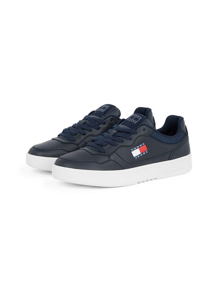 Tommy Jeans (NEW) TJM CUPSOLE LEATHER ESS Sneaker, Freizeitschuh, Halbschuh, Schnürschuh im Basket-Look (blau)