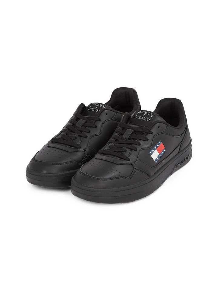 Tommy Jeans (NEW) TJM CUPSOLE LEATHER ESS Sneaker, Freizeitschuh, Halbschuh, Schnürschuh im Basket-Look (schwarz)