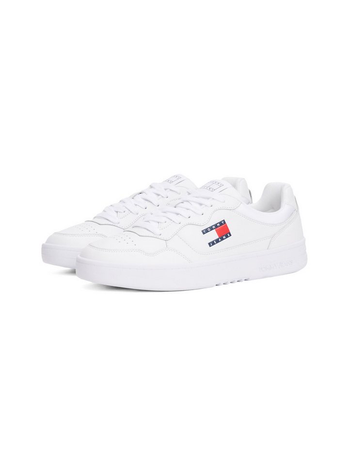 Tommy Jeans (NEW) TJM CUPSOLE LEATHER ESS Sneaker, Freizeitschuh, Halbschuh, Schnürschuh im Basket-Look (weiß)