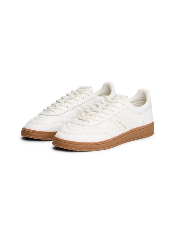 Tommy Jeans THE GREENWICH EDGE LEATHER Keilsneaker Freizeitschuh, Halbschuh, Schnürschuh mit Ziersteppung