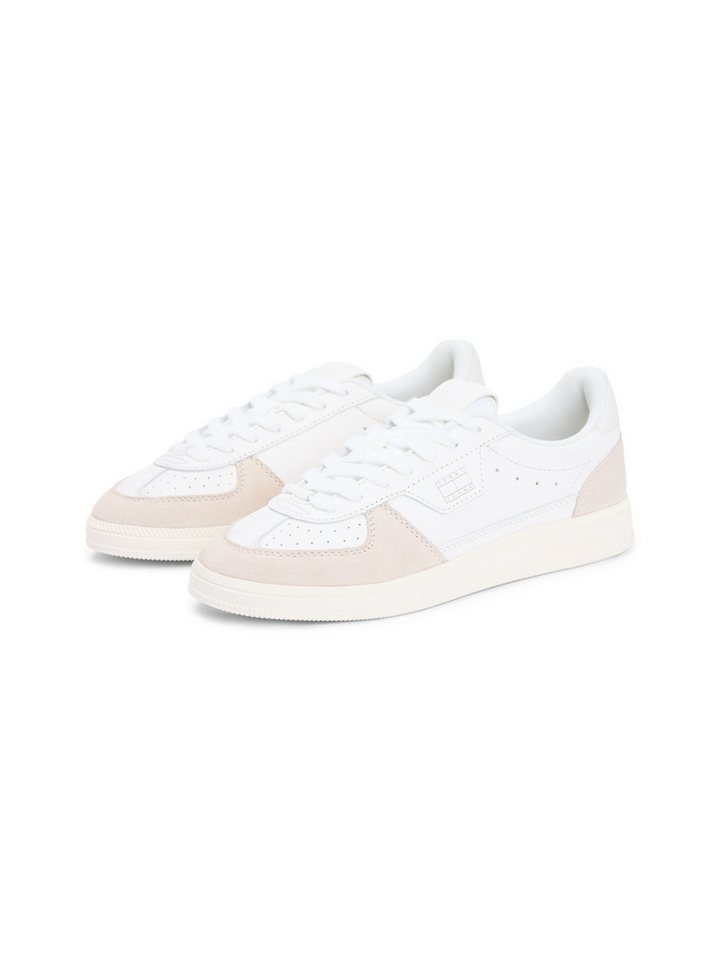 Tommy Jeans THE GREENWICH EDGE LEATHER Plateausneaker Freizeitschuh, Halbschuh, Schnürschuh mit goldfarbenem Logoschriftzug