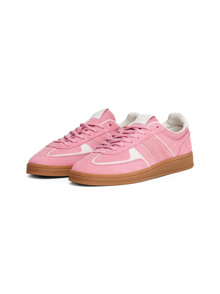 Tommy Jeans THE GREENWICH EDGE Plateausneaker, Freizeitschuh, Halbschuh, Schnürer mit Kontrast-Details (rosa/weiß)
