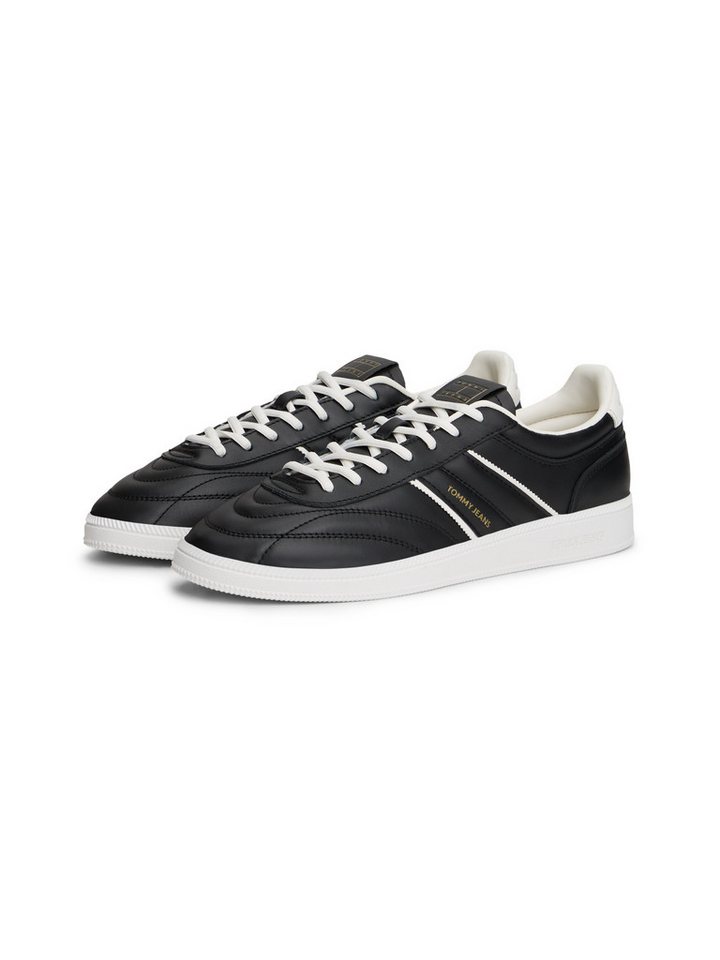 Tommy Jeans THE GREENWICH EDGE STITCHING Sneaker, Freizeitschuh, Halbschuh, Schnürer, Logo an der Seite und Schuhzunge