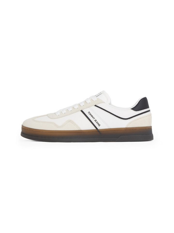 Tommy Jeans THE GREENWICH LEATHER Sneaker, Freizeitschuh, Halbschuh, Schnürschuh mit Kontrastbesatz