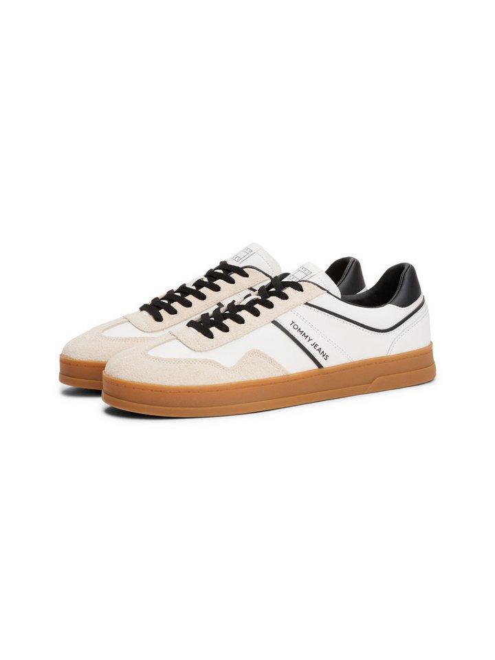 Tommy Jeans THE GREENWICH LEATHER Sneaker Freizeitschuh, Halbschuh, Schnürschuh mit seitlichem Logo-Schriftzug