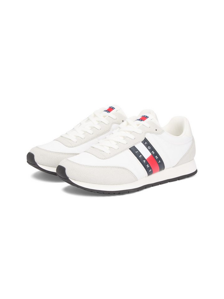 Tommy Jeans TJM CLASSIC RUNNER Sneaker Freizeitschuh, Halbschuh, Schnürer mit Kontrastbesätzen (grau/weiß)