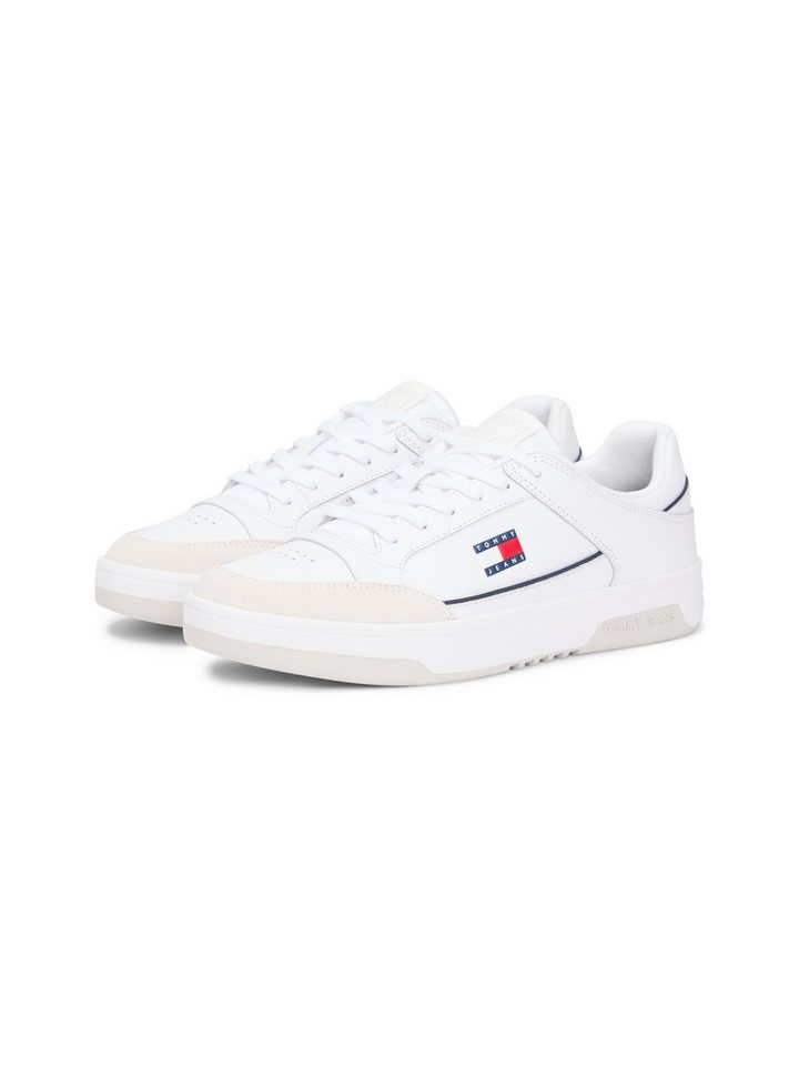 Tommy Jeans TJM CUPSOLE LEATHER Sneaker, Freizeitschuh, Halbschuh, Schnürschuh mit seitlicher Logoflagge