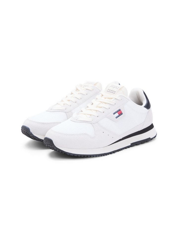 Tommy Jeans TJM EVA RUNNER LEATHER Sneaker Freizeitschuh, Halbschuh, Schnürschuh mit seitlicher Logoflagge