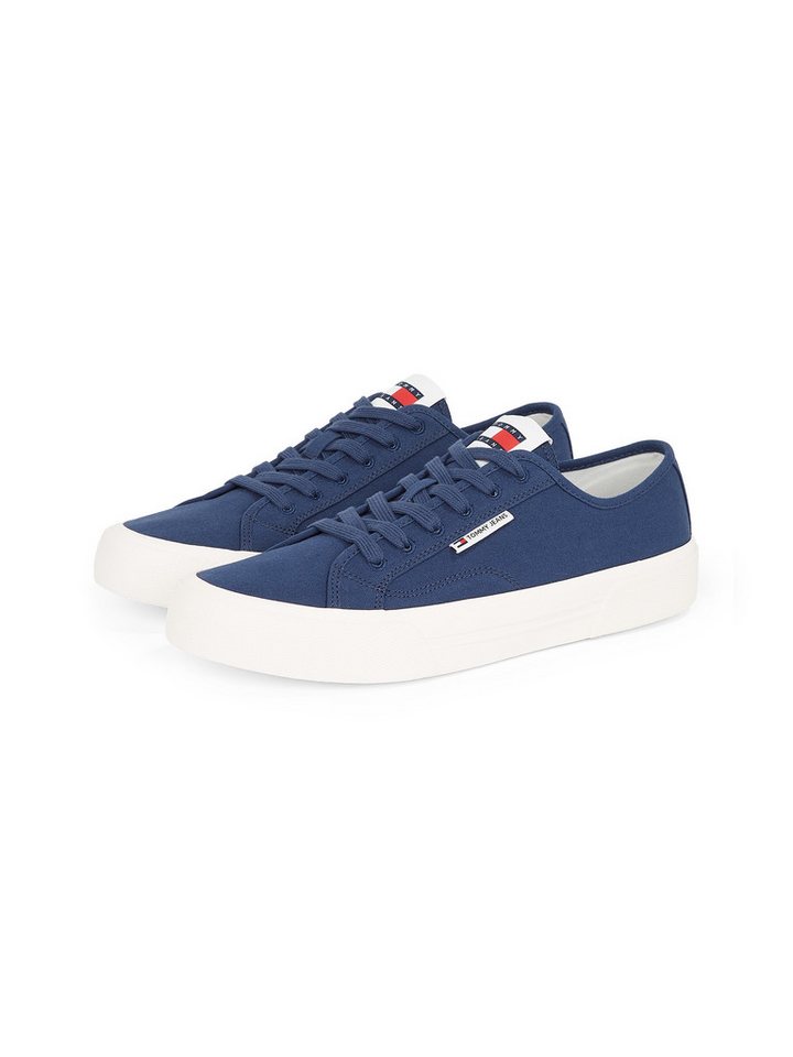 Tommy Jeans TJM LACE UP CANVAS COLOR Sneaker, Freizeitschuh, Halbschuh, Schnürschuh mit Logo-Aufnäher an der Zunge (blau)