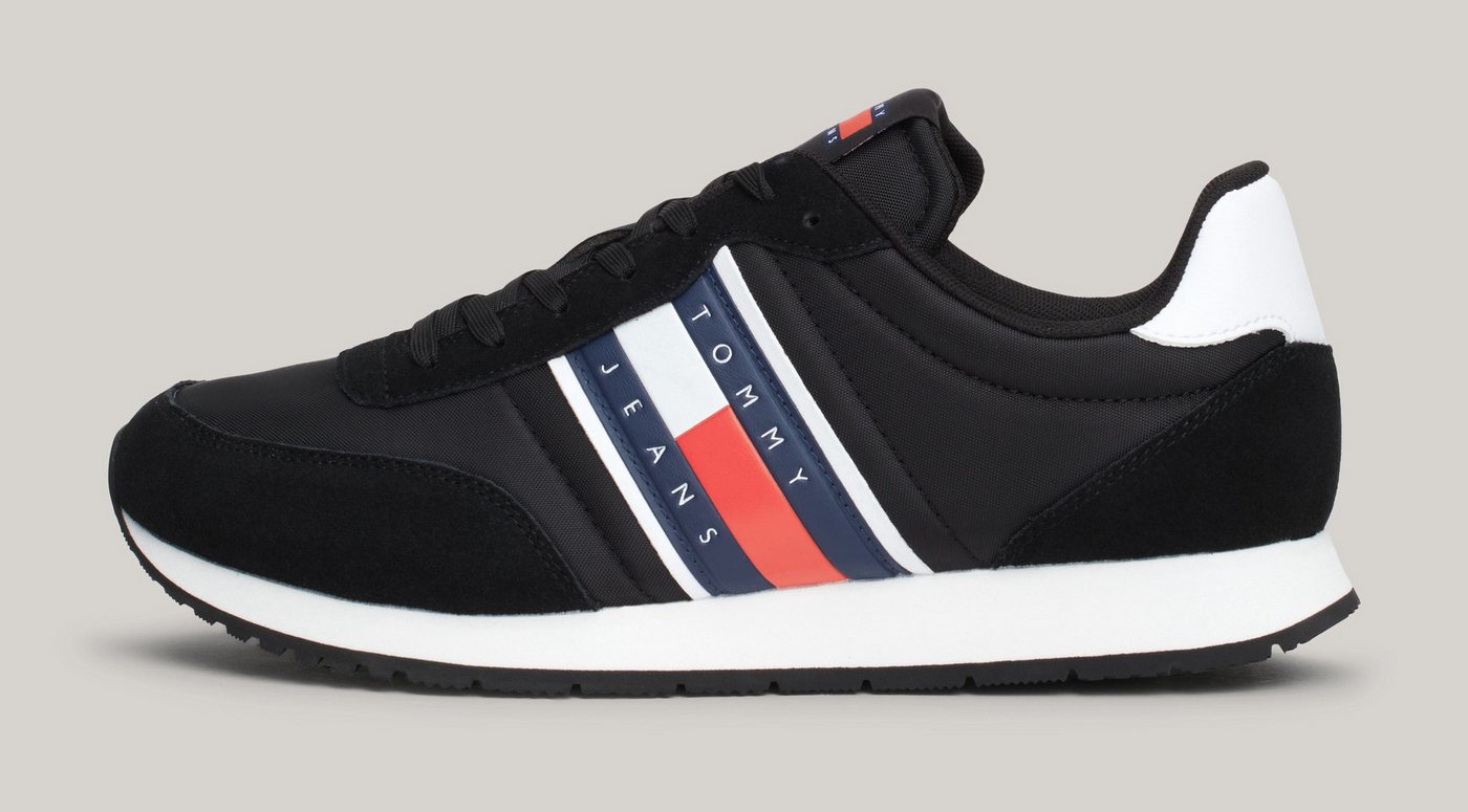 Tommy Jeans TJM RUNNER CASUAL ESS Sneaker, Freizeitschuh, Halbschuh, Schnürschuh mit seitlicher Logoflagge