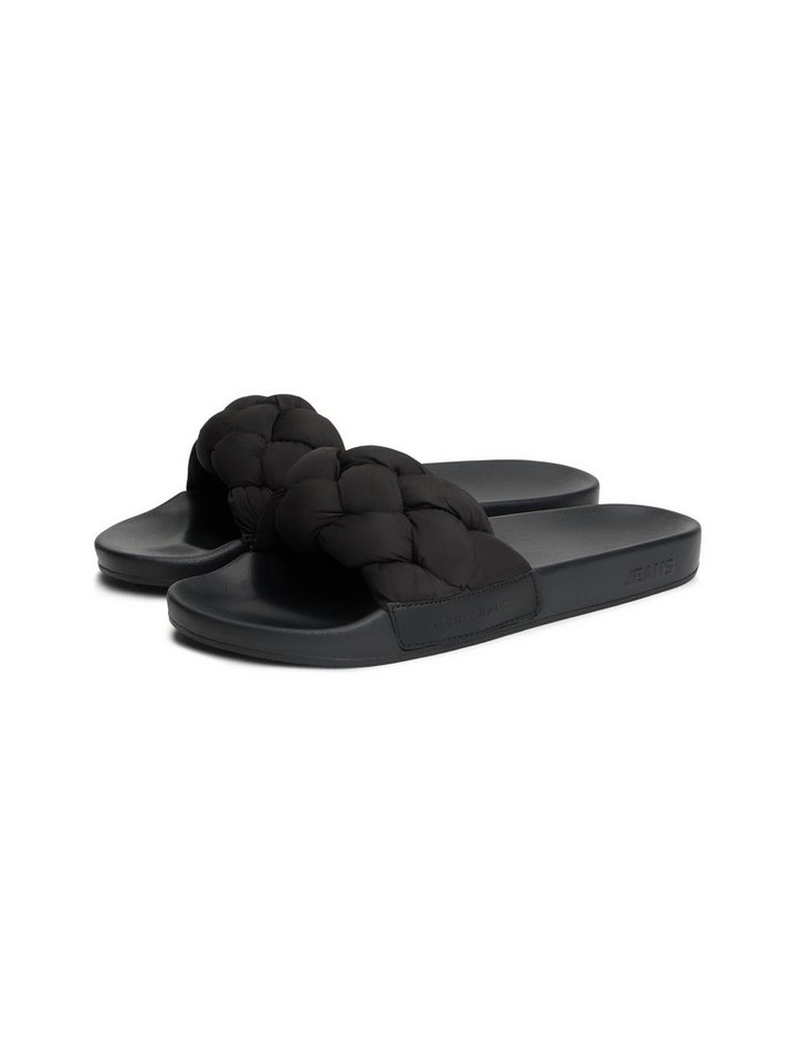 Tommy Jeans TJW BRAIDED SLIDES Pantolette Sandale, Pantolette, Flat mit geflochtener Bandage (schwarz)