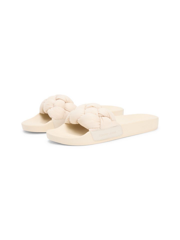 Tommy Jeans TJW BRAIDED SLIDES Pantolette Sandale, Pantolette, Flat mit geflochtener Bandage (vanille)