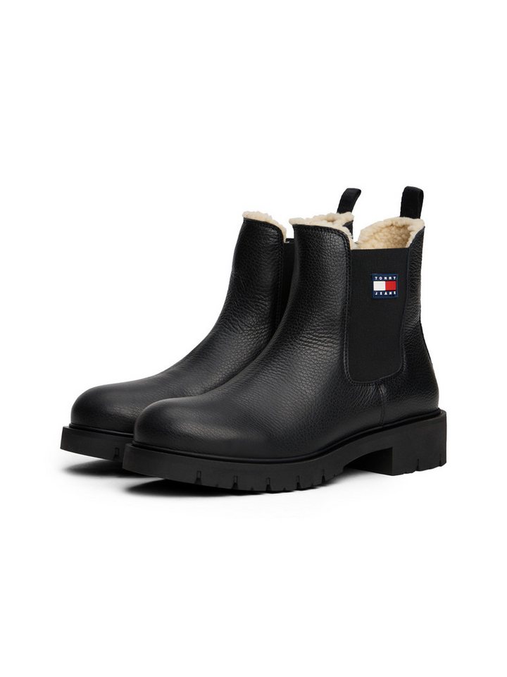 Tommy Jeans TJW CHELSEA BOOT WL Chelseaboots, Blockabsatz, Stiefelette mit typischer Logoflagge