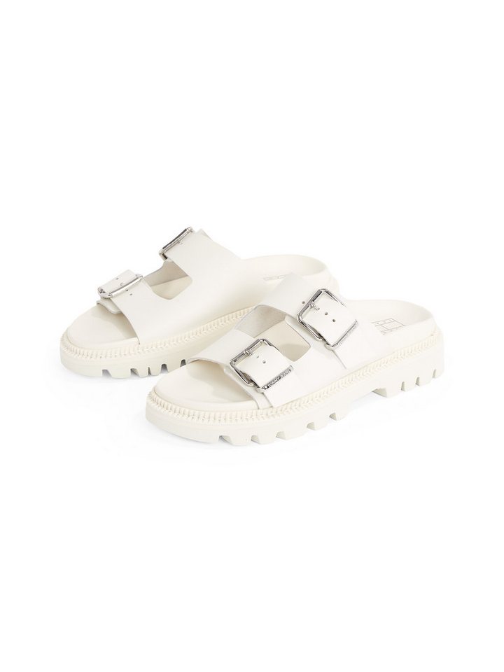 Tommy Jeans TJW DOUBLE STRAP SANDAL Pantolette, Plateau, Sommerschuh, Schlüpfschuh mit zwei verstellbaren Schnallen
