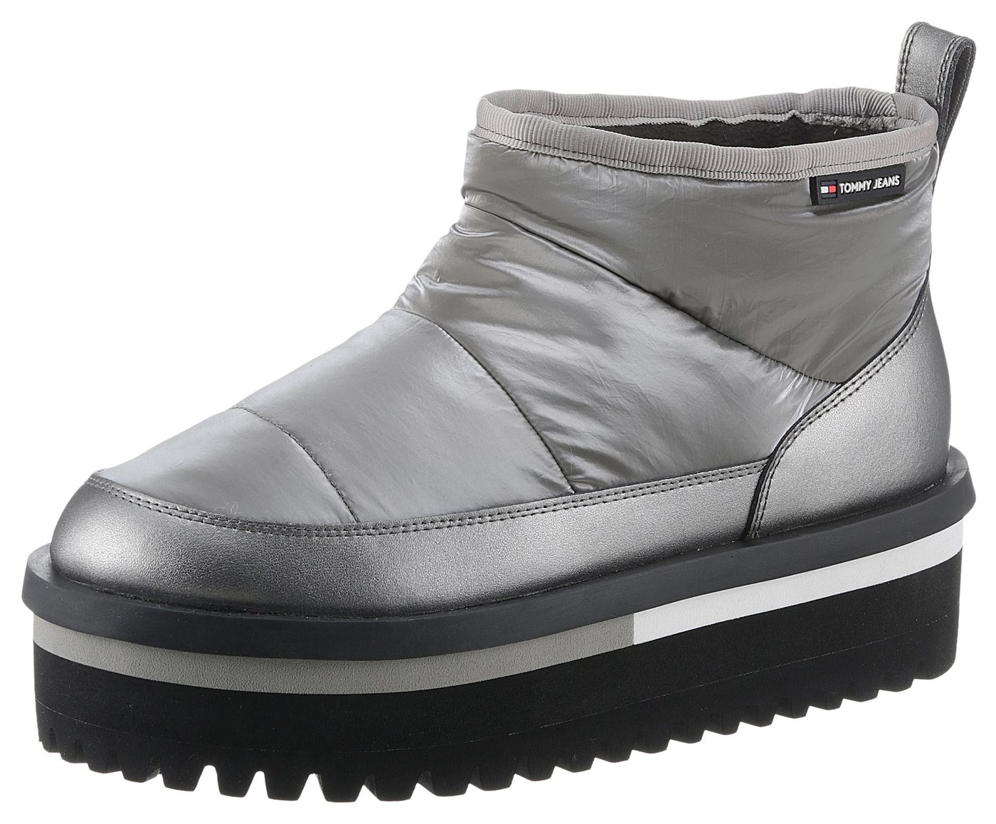 Tommy Jeans TJW NYLON FLATFORM BOOT WL Winterboots, Plateau, Snowboots, Ankleboots, Schlupfschuh mit Anziehlasche