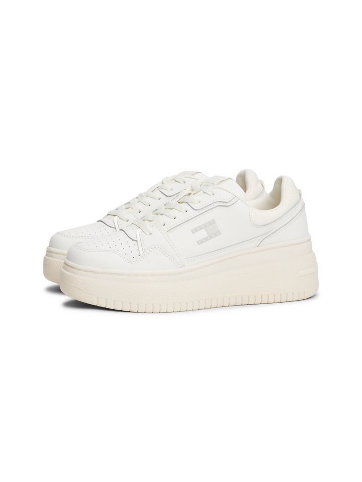 Tommy Jeans TJW RETRO BASKET FLATFORM Keilsneaker, Keilabsatz, Plateau, Freizeitschuh, Schnürschuh mit Lochmuster