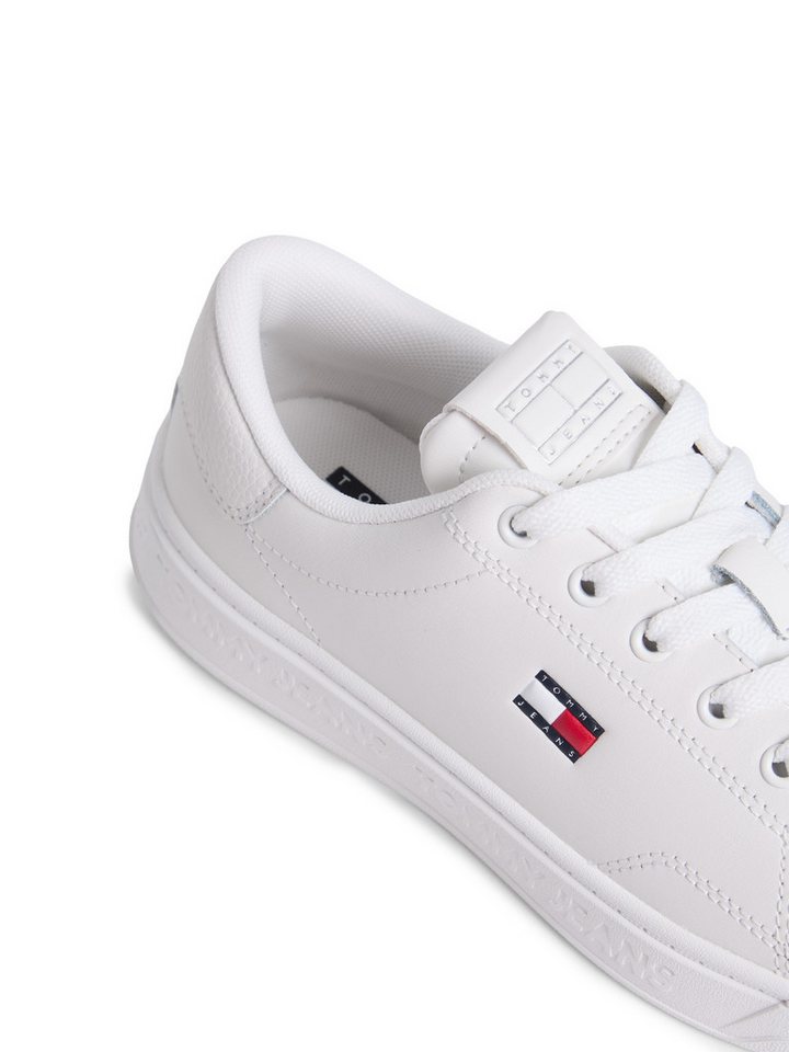 Tommy Jeans TJW SCRIPT CUPSOLE Plateausneaker Freizeitschuh, Halbschuh, Schnürschuh mit seitlicher Logoflagge