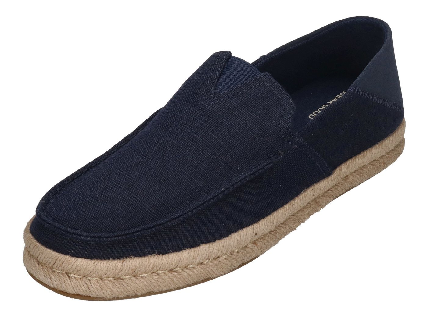 TOMS ALONSO LOAFER ROPE Espadrille Navy Heritage Canvas Suede