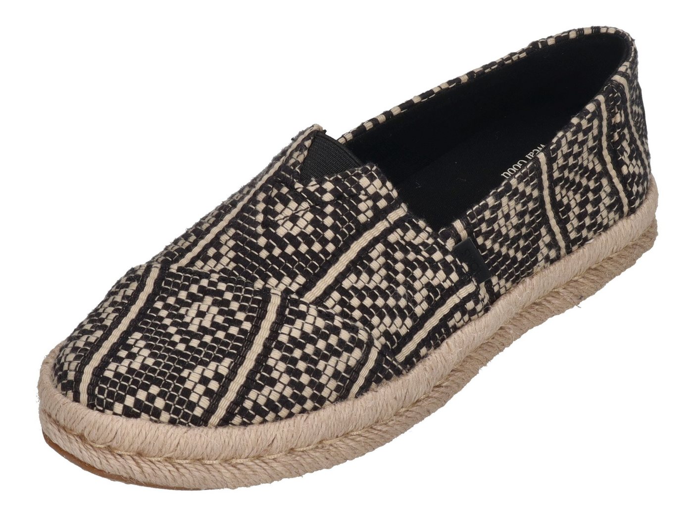 TOMS ALPARGATA ROPE 2.0 Espadrille Black Diamond Global Woven