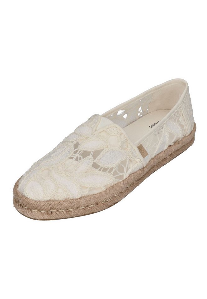 TOMS ALPARGATA ROPE 2.0 Espadrille Egret Floral Crochet