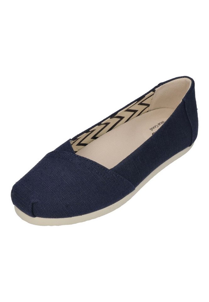 TOMS ALPARGATA BALLET Ballerina Navy Heritage Canvas