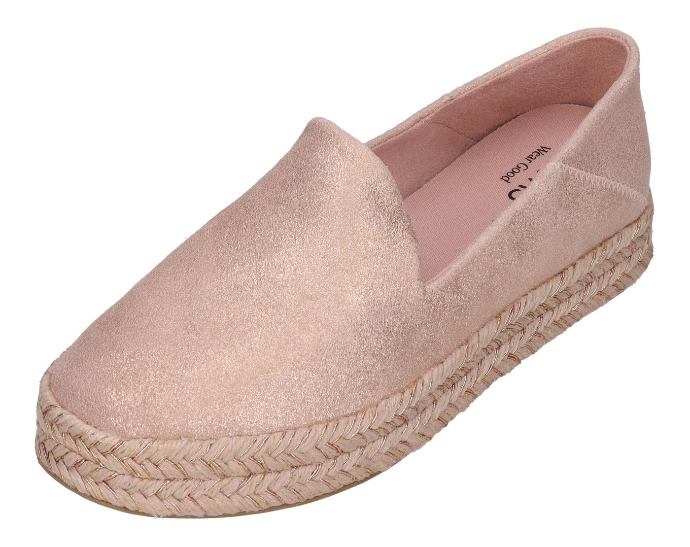 TOMS CAROLINA Espadrille Pale Rose Metallic