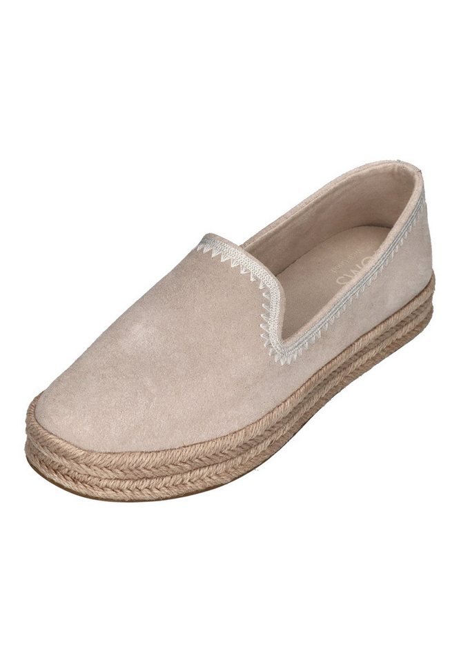 TOMS CAROLINA Espadrille Soft Grey Suede Embroidery