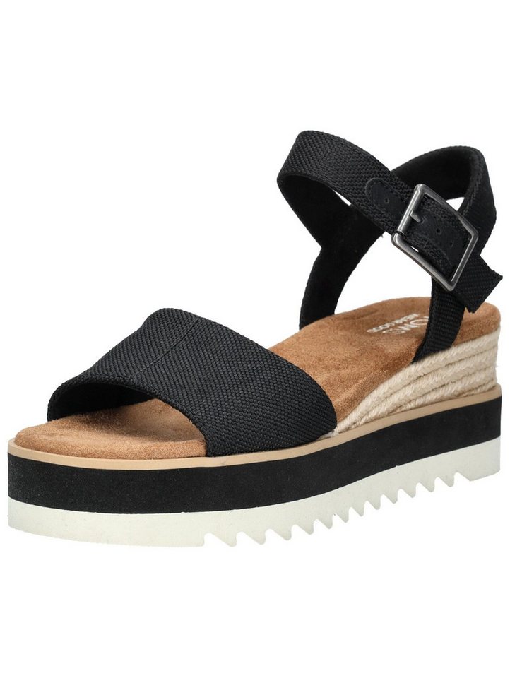 TOMS Sandalen Textil Keilsandalette (schwarz)