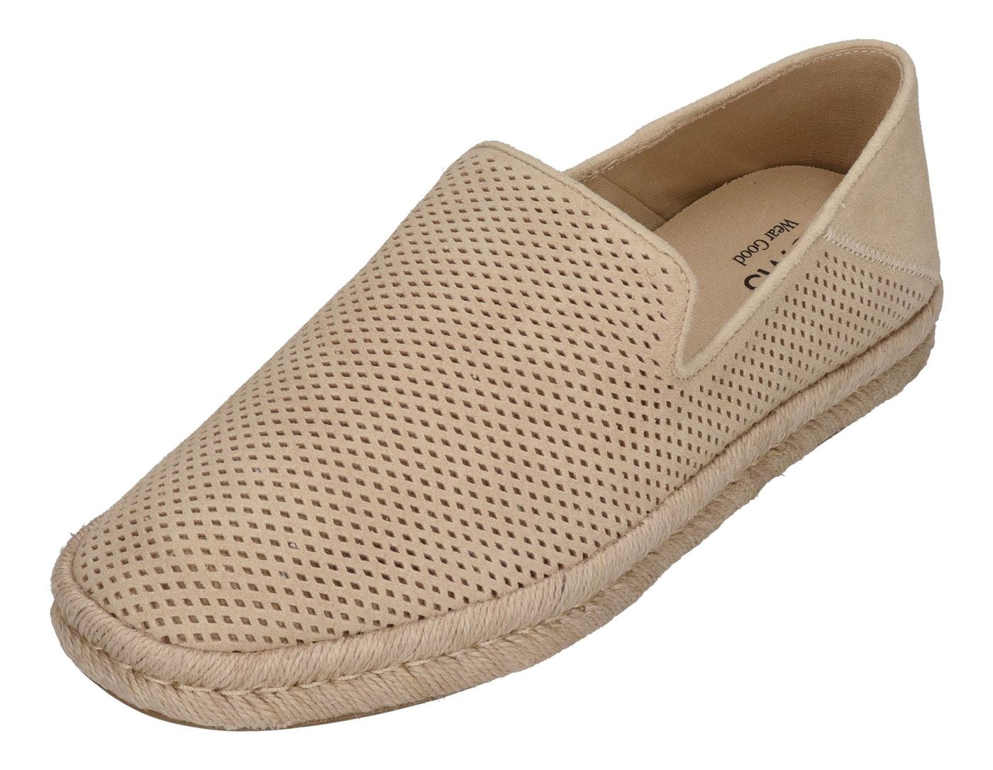 TOMS SANTIAGO Espadrille Almond Diamond Perforated Suede