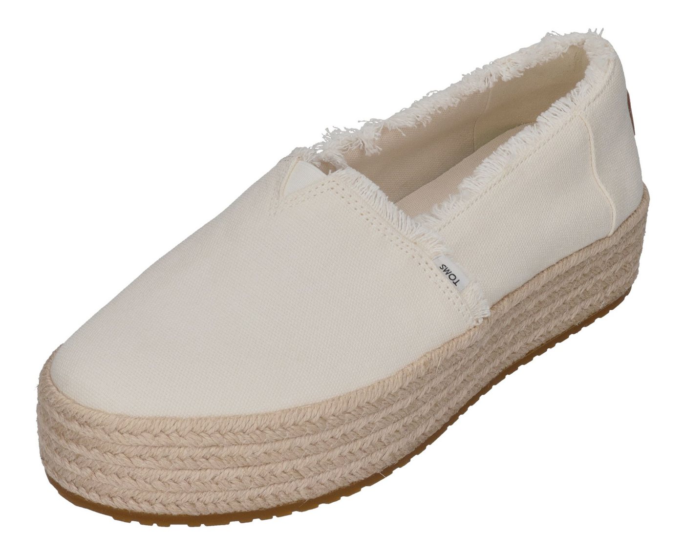 TOMS VALENCIA Espadrille White Canvas Fray