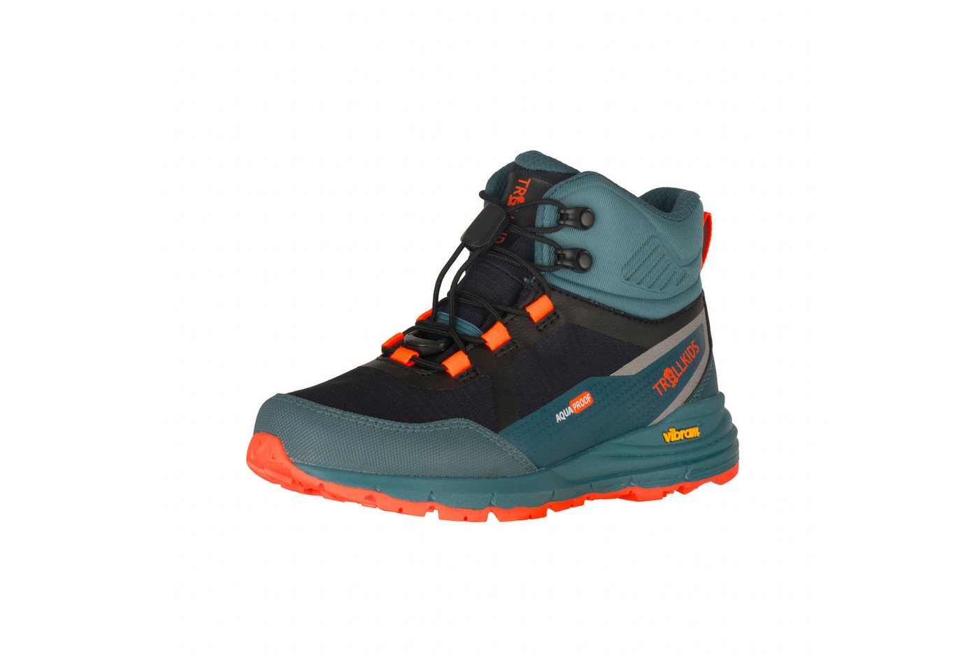 Trollkids KIDS SKARVAN HIKER MID XT Outdoorschuh wasserdicht, Vibram Sohle, Schnellverschluss, reflektierende Details