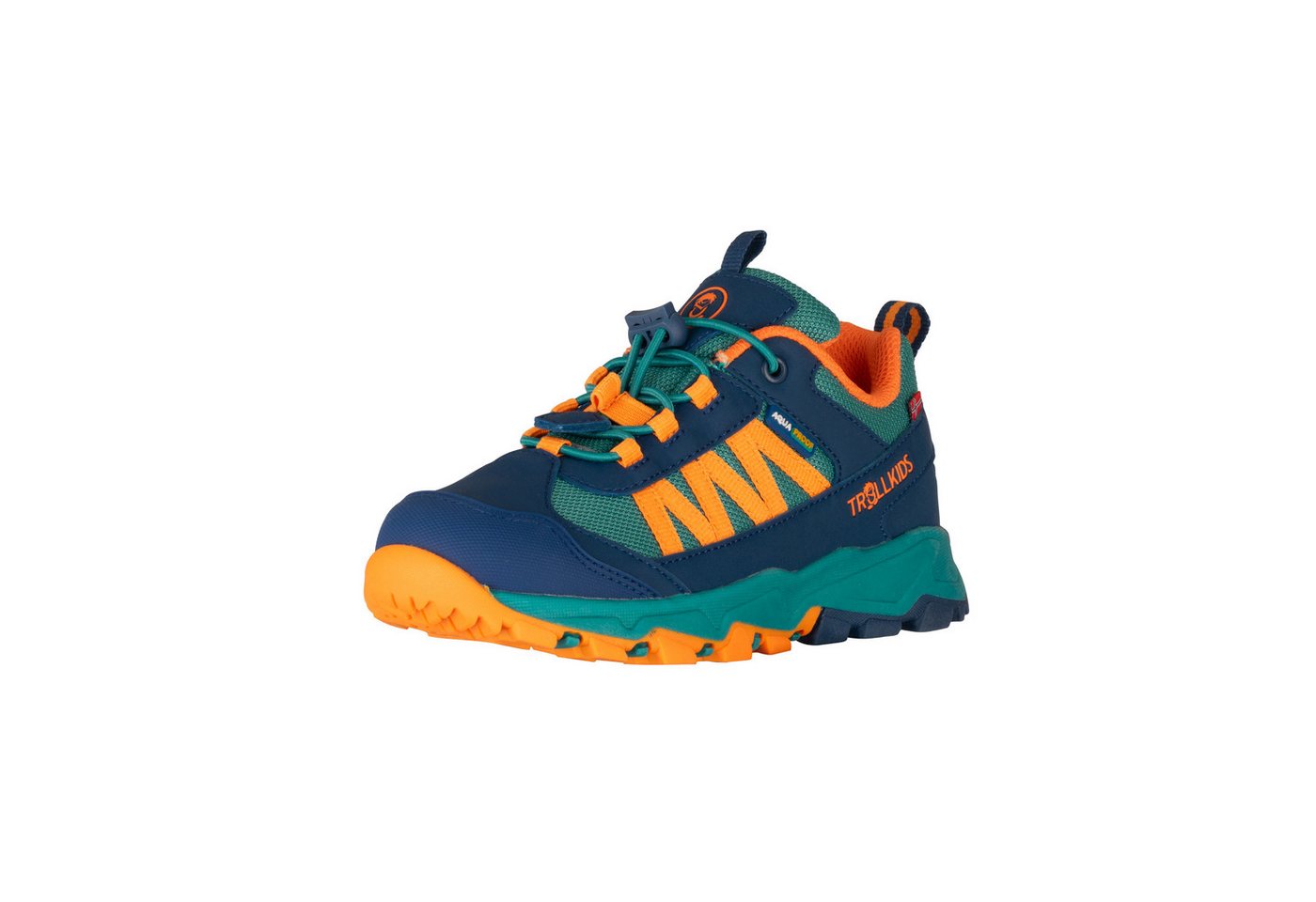 Trollkids KIDS TRONFJELL HIKER LOW Outdoorschuh wasserdicht (grün/blau)