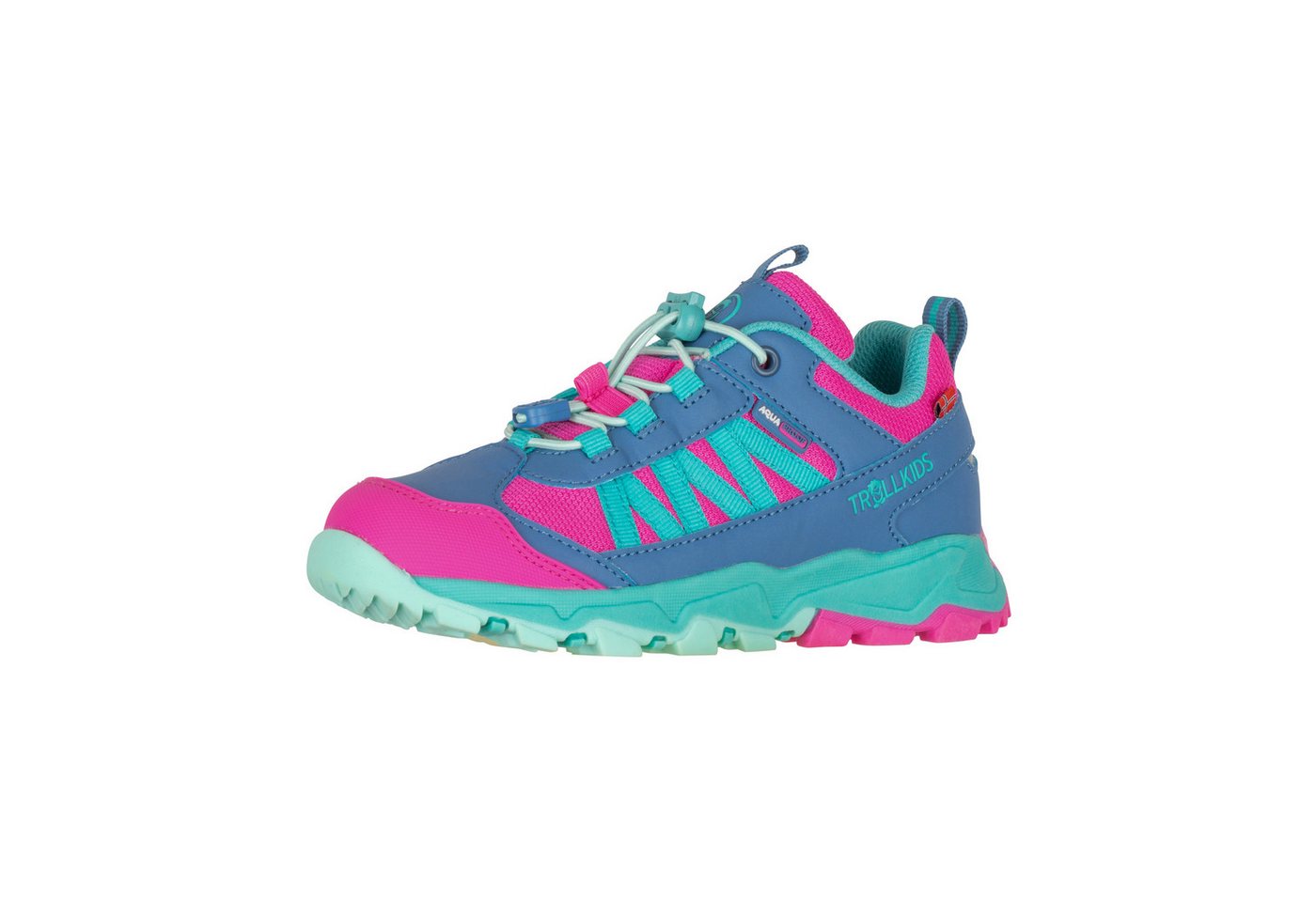 Trollkids KIDS TRONFJELL HIKER LOW Outdoorschuh wasserdicht (rosa/blau)
